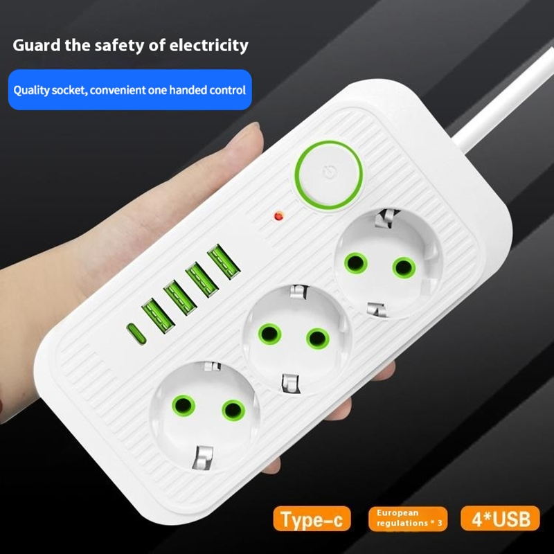 Tomada Inteligente de Alta Potência 2500W 230V Extensão da Europa Fita de Energia