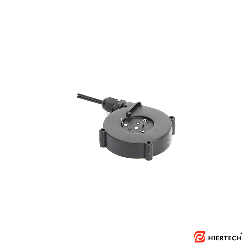 HIERTECH Mini Bobina de Cabo Preta Pequena Extensão Elétrica Retrátil