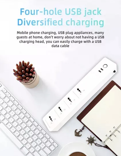 Plug de Luz LED WiFi Inteligente, Faixa de Potência WiFi para Casa Inteligente