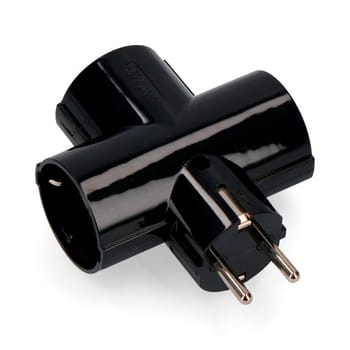 Adaptador de Energia Multi Tomada Preto com Plugue Europeu para Expansão de Soquete de Aparelhos Domésticos
