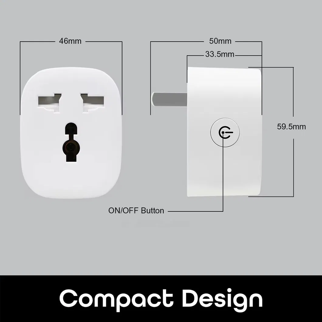 Plug Inteligente Tuya WiFi Tomada Universal com Monitoramento de Energia 16AMP Controle de Voz Alexa Produtos para Casa Inteligente