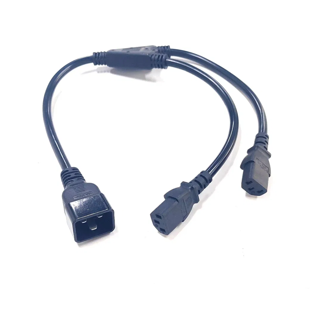 Cabo divisor Y de conector coaxial RF IEC C14 para IEC C13/ St18