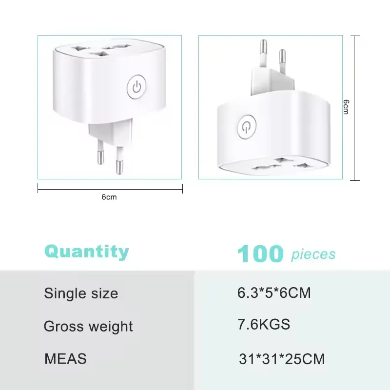 Tomada Inteligente WiFi Zigbee da UE com Monitoramento de Energia, Apresentando Design Invertido, Uso em Toda a Casa