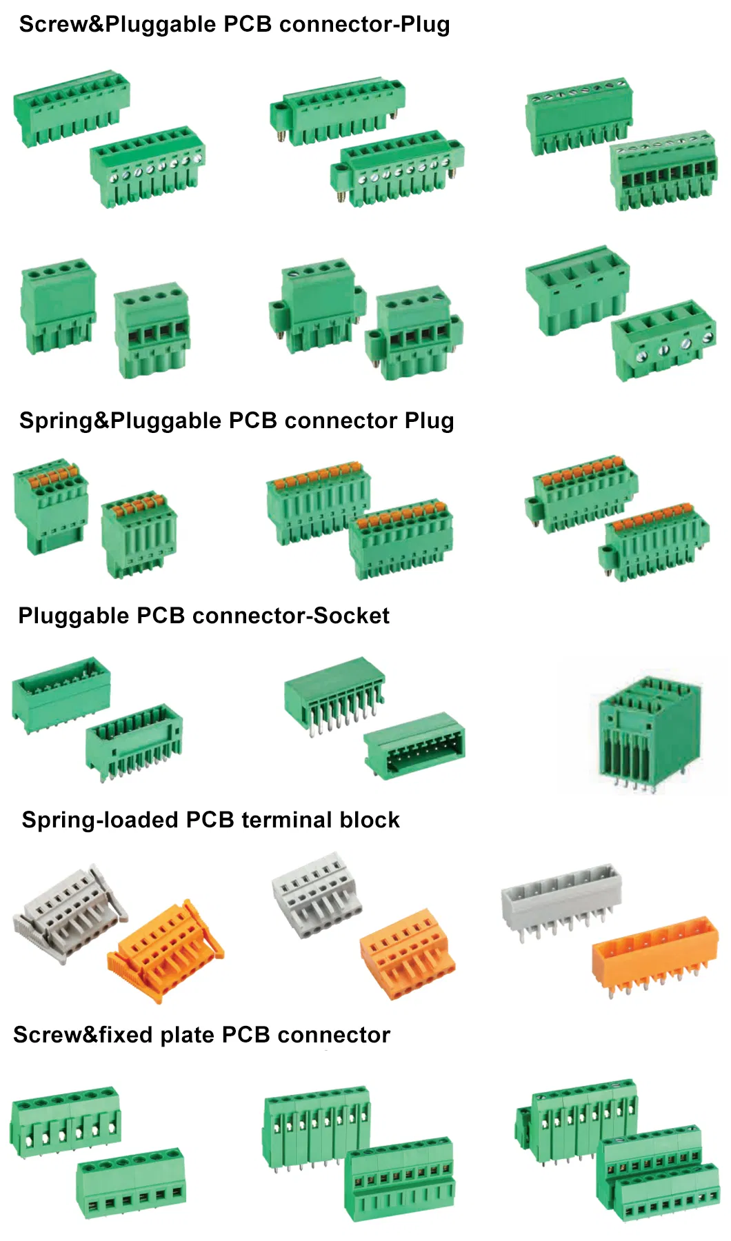 Conector Fêmea Bloco de Terminais PCB Série Bph Conector Plugável Reto para Controle Industrial