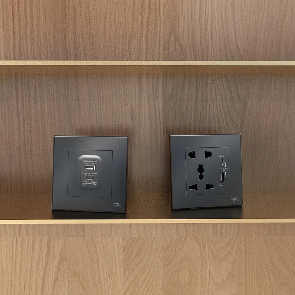 Tomadas Elétricas Inteligentes com Portas de Carregamento USB Duplas