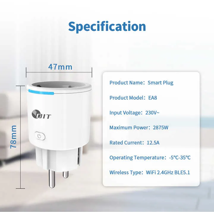 Plugue WiFi Inteligente Tuya para Automação Residencial com Controle por Voz