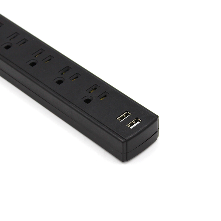 Bayu Novo Design Preto Us 4-Outlets Unidade de Energia com USB e Protetor contra Sobrecarga Protetor de Sobrecarga Botão para Móveis de Casa