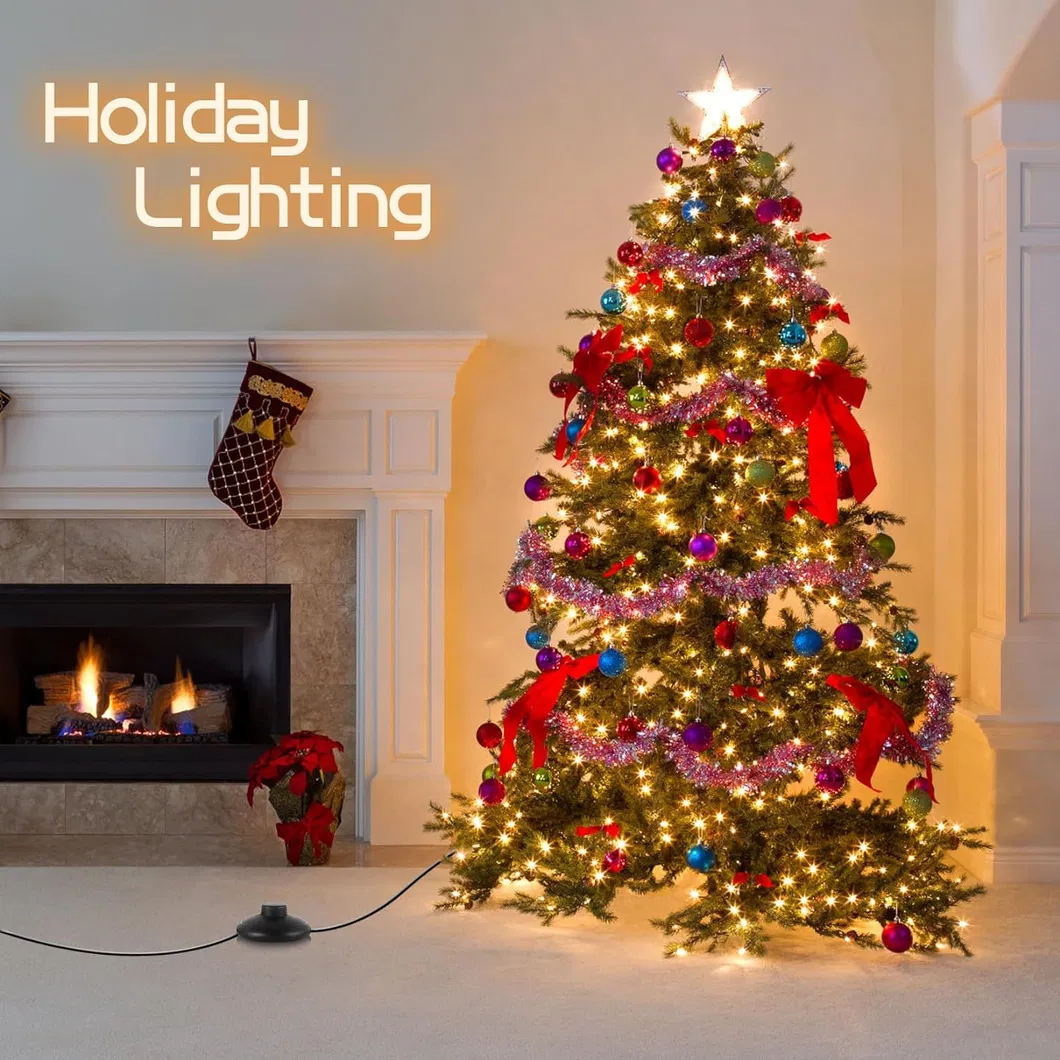 AC 125V Pé liga-desliga com plugue de fio polarizado controle redondo lâmpada luz para árvore de Natal decoração de Natal
