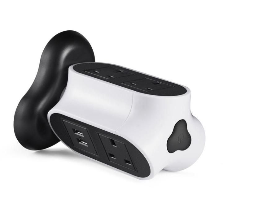 Protetor de Surto, 5 Tomadas AC 2 Portas USB, 9.8FT Cabo, Aterramento, Múltiplas Proteções para Casa, Escritório