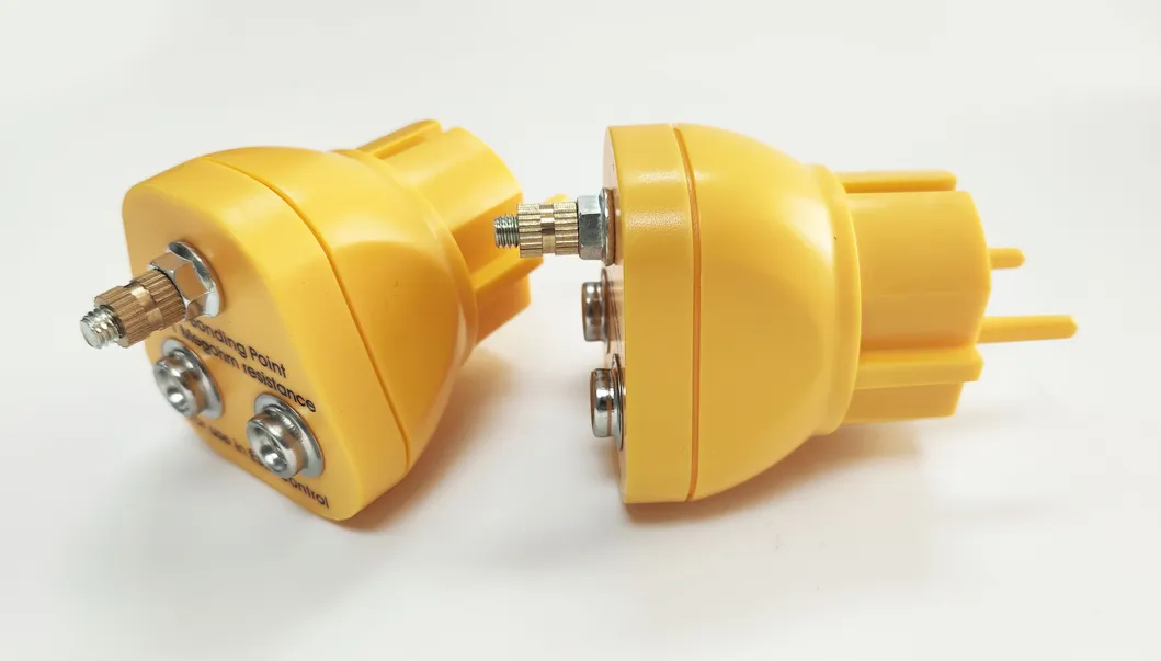 Estação de Aterramento ESD Integrada - Plugue EU com Conectores Snap Triplo 10mm para Conexão Simultânea de Tapete, Pulseira e Equipamento