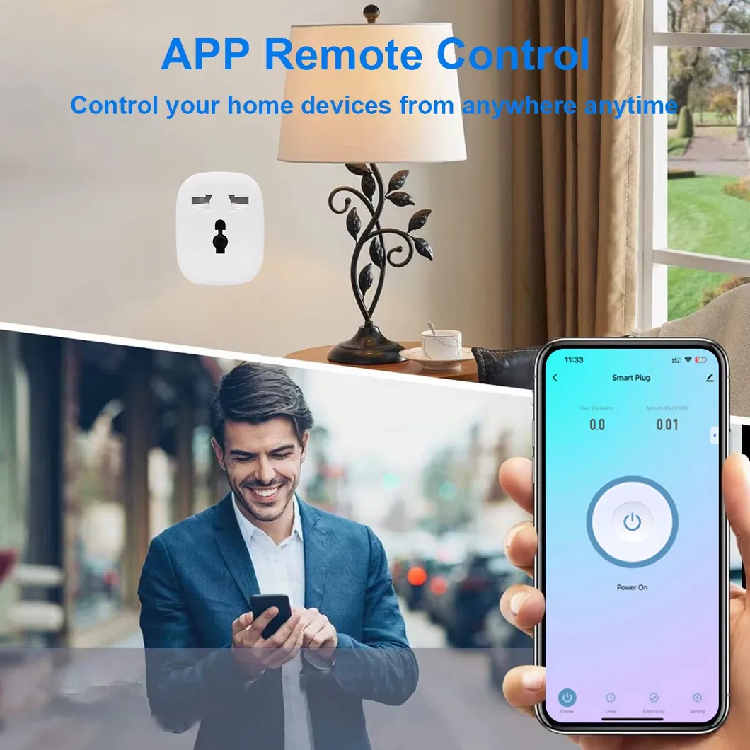 Plug Inteligente Tuya WiFi Tomada Universal com Monitoramento de Energia 16AMP Controle de Voz Alexa Produtos para Casa Inteligente