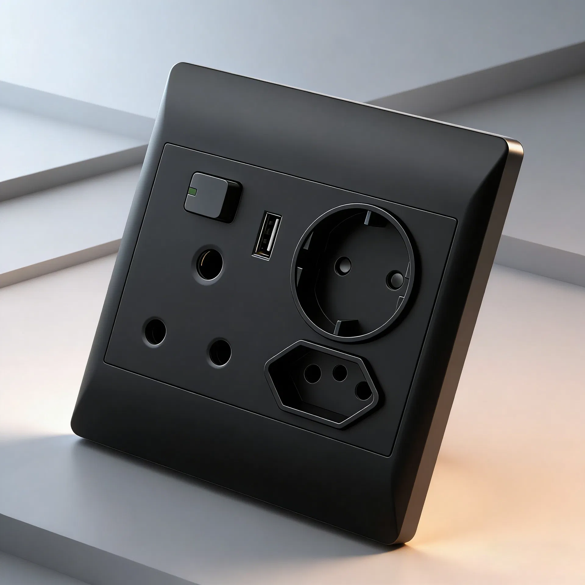 Tomada da África do Sul com porta de carregamento USB padrão SABS