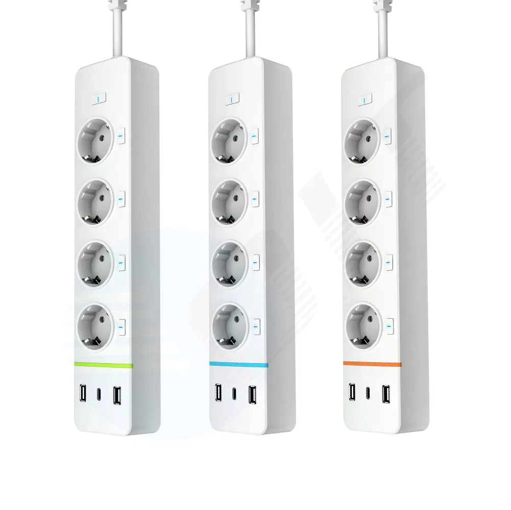Protetor de Surto com Controle Remoto, USB, Tomada Inteligente com Plugue EU