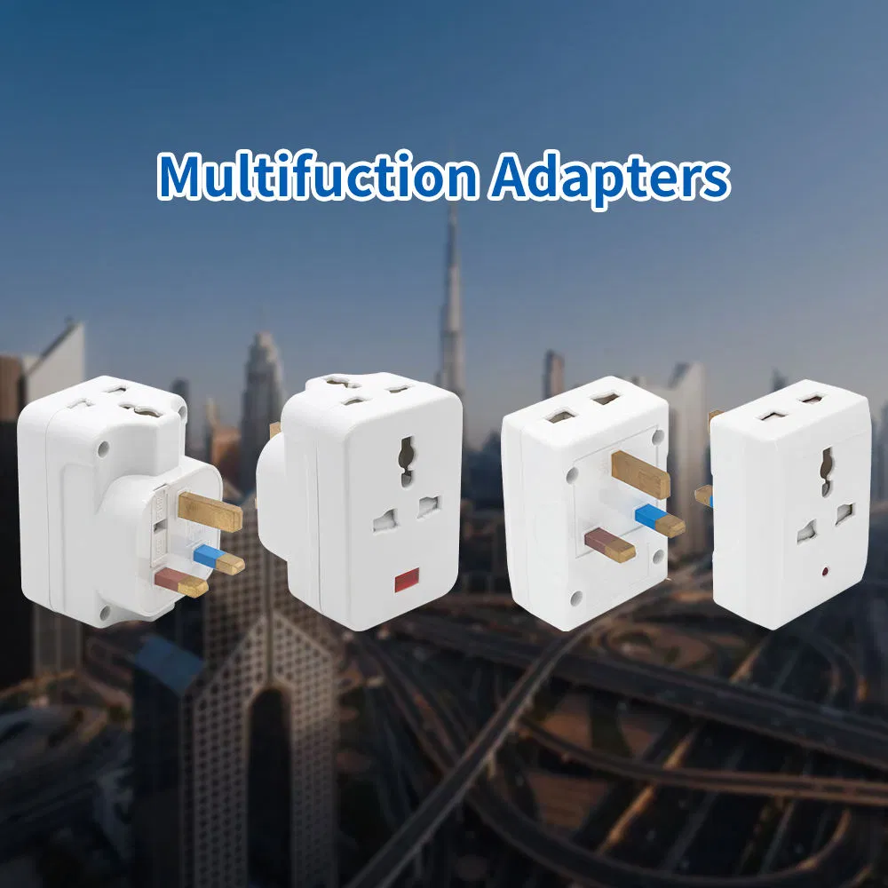 Adaptador de tomada universal em forma de T 3 com plugue do Reino Unido