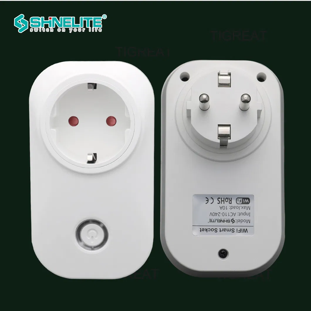 Plugue Inteligente WiFi Tipo EU de Parede AC 110-240V