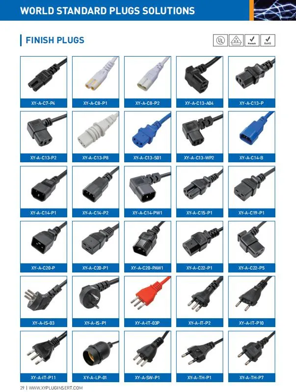 Conectores de Bloqueio IEC 60320 C14 C13 UL VDE IEC 60320 C19 C20