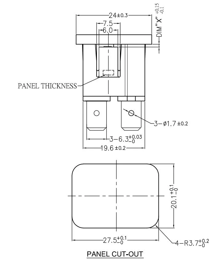 Conector de Alimentação de Painel Montado UL 10A IEC 60320 C14&C13