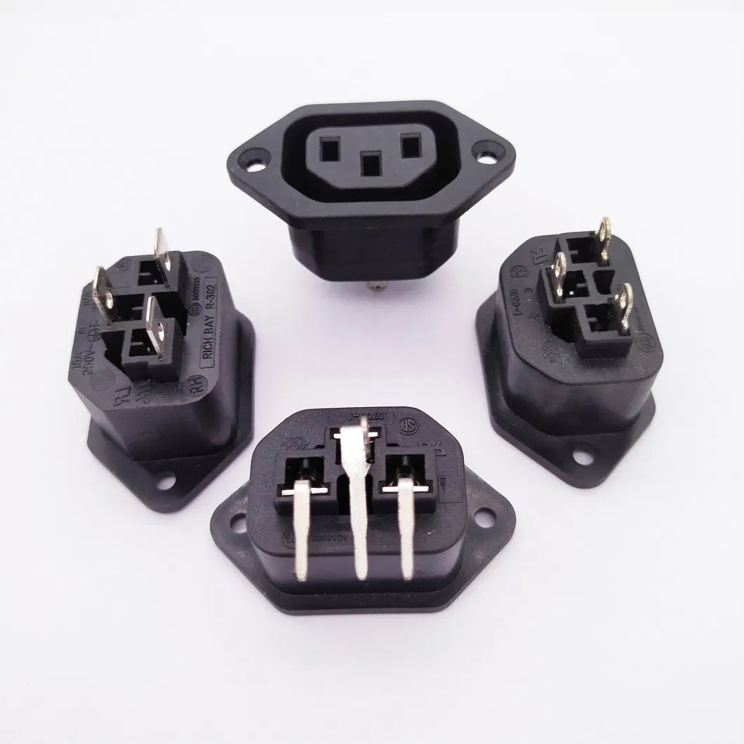 3pin 250VAC 10A IEC 60320 C13 Conector de Tomada de Energia AC IEC