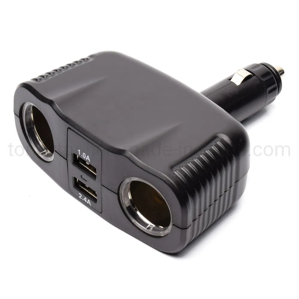Carregador de Carro USB C, Adaptador Divisor de Isqueiro 2 Soquete Tipo C Multi Tomada de Energia 12V/24V com 3.4A Porta USB Dupla