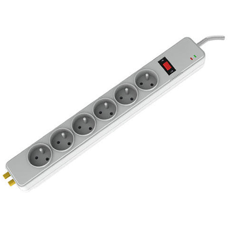 4/6 Régua de Energia USB Inteligente com Protetor contra Sobretensão para França e Polônia