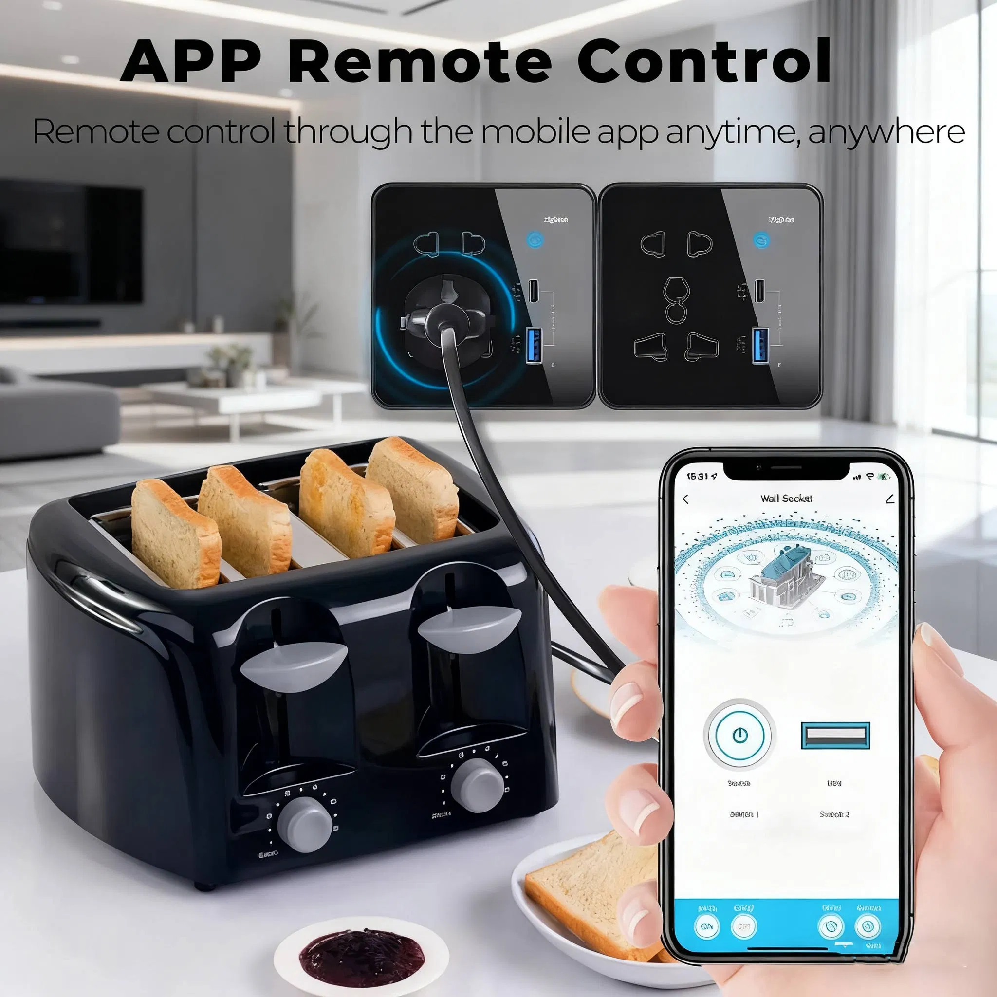 Tomada Universal Inteligente 10A Zigbee Tuya WiFi Sem Fio USB Tipo C com Alexa e Google Home Casa Inteligente