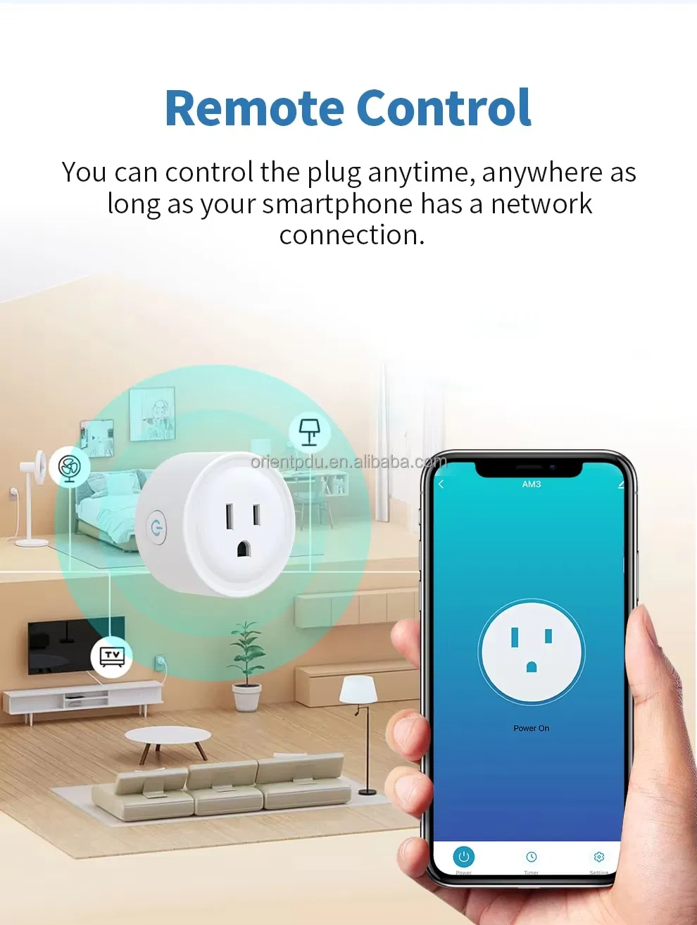 Am3 Nós 10A Plugue Inteligente WiFi Controle por APP Certificado pela FCC