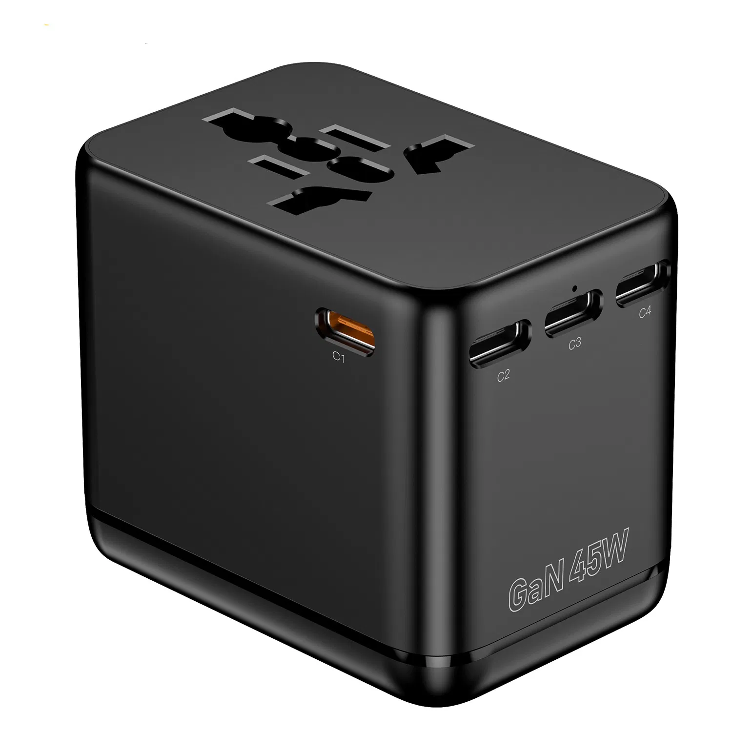 Adaptador de Viagem Multi Portas Tudo-em-Um 45W Carregamento Rápido GaN Soquete Universal Global