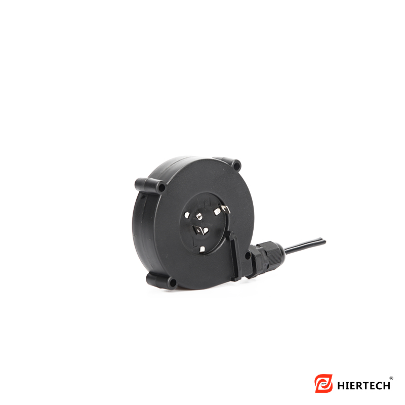 HIERTECH Mini Bobina de Cabo Preta Pequena Extensão Elétrica Retrátil