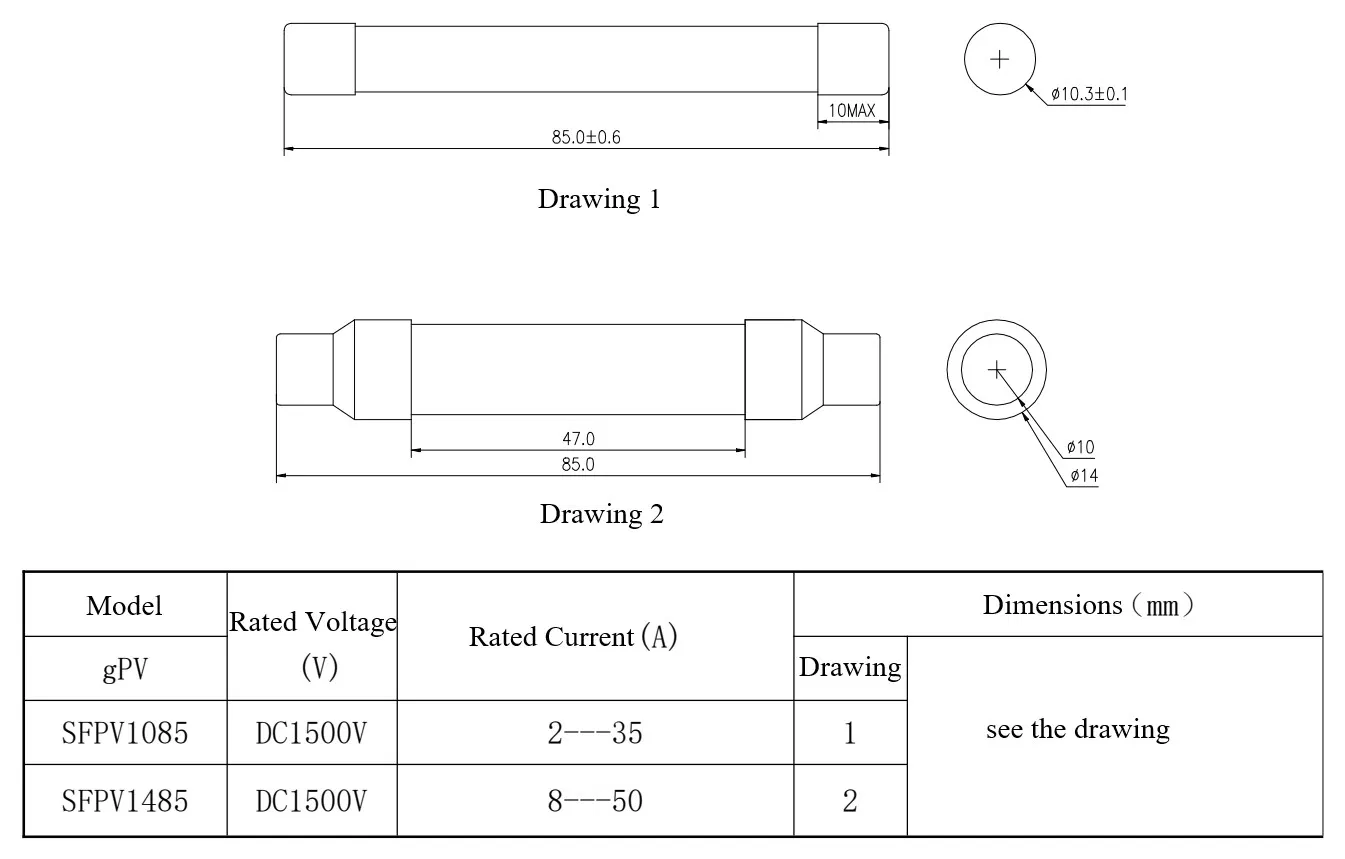 Solar PV Fuse 10X85mm