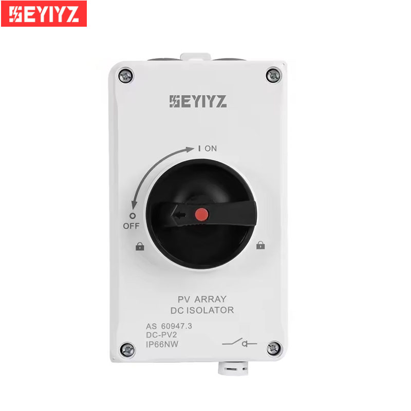 Isolator Switch 32A with IP66 Waterproof Enclosure PV Panel Disconnect Switch for Solar Systems