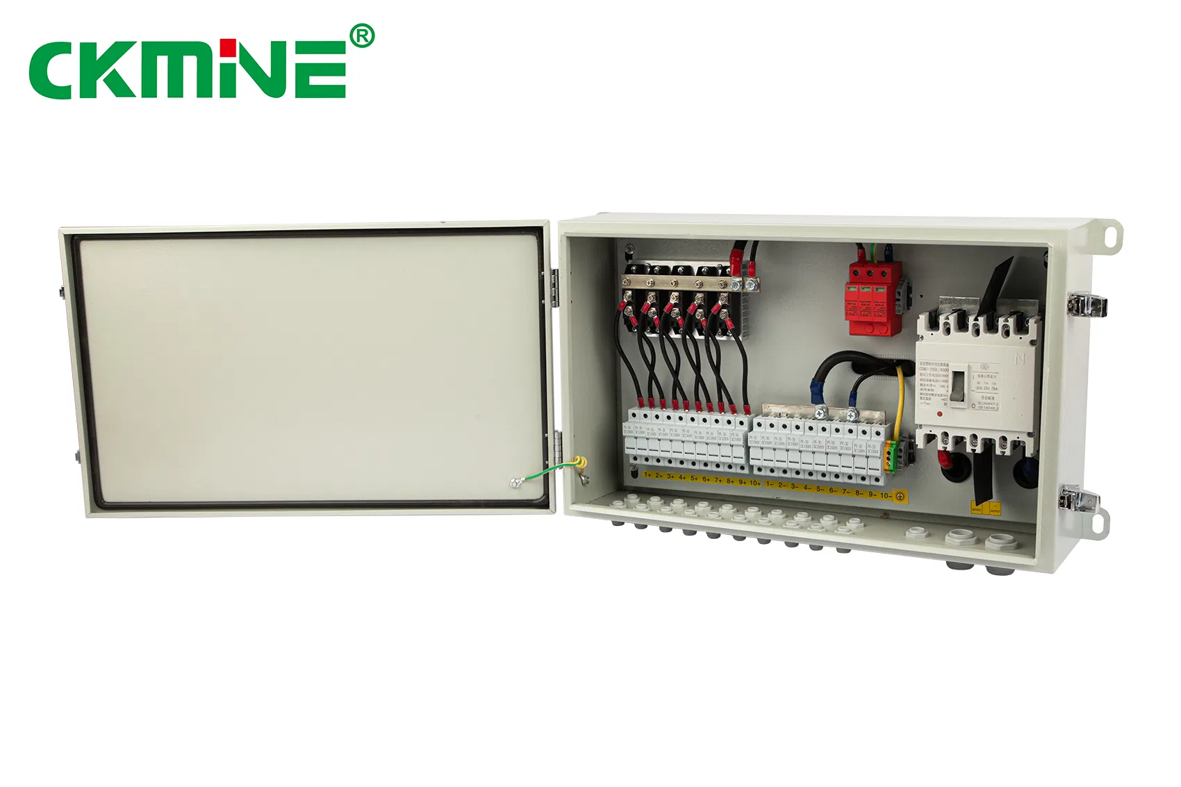 Ckmine PV 1000V DC 10 8 6 4 String Array Input 1 Output IP65 Waterproof Circuit Breaker Junction Box for Solar Power System