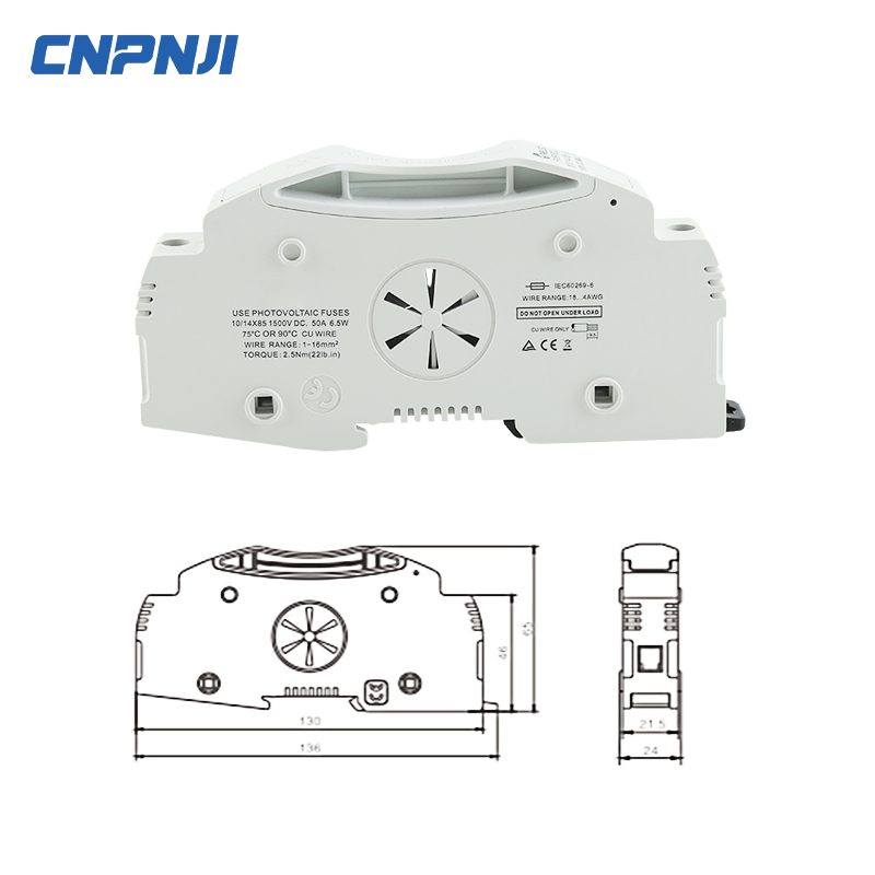 Thermal Fuse Types for Solar PV System DC 1500V 1-32A Fuse Holder