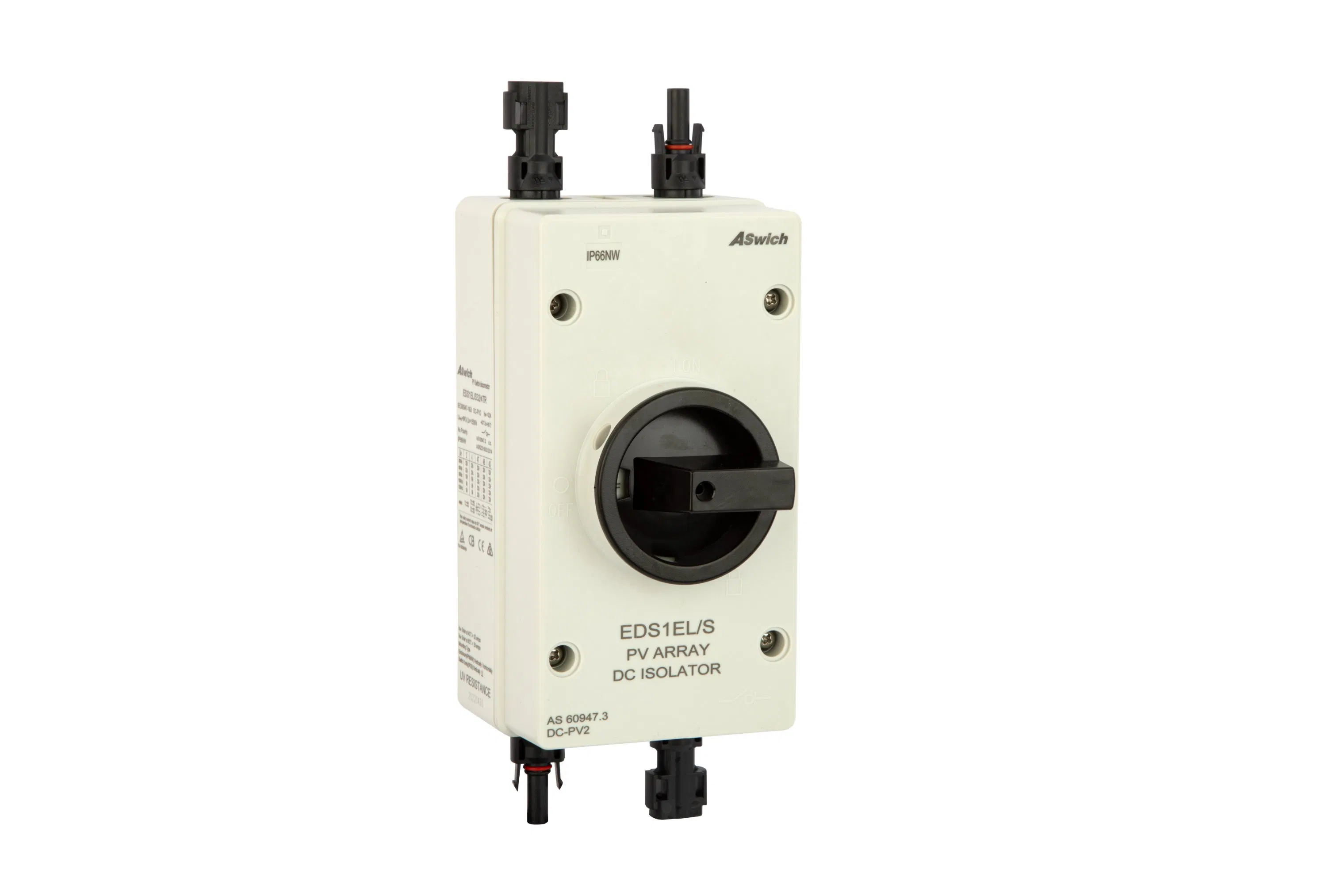 Solar Combiner Box 32A PV DC Isolator Switch DC Disconnect with Solar Connector Waterproof IP66 for off/on-Grid Solar Power System, Residential Commercial Solar