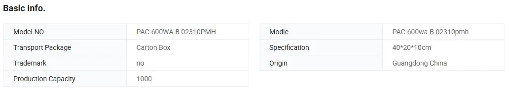PAC-600WA-B Power Supply
