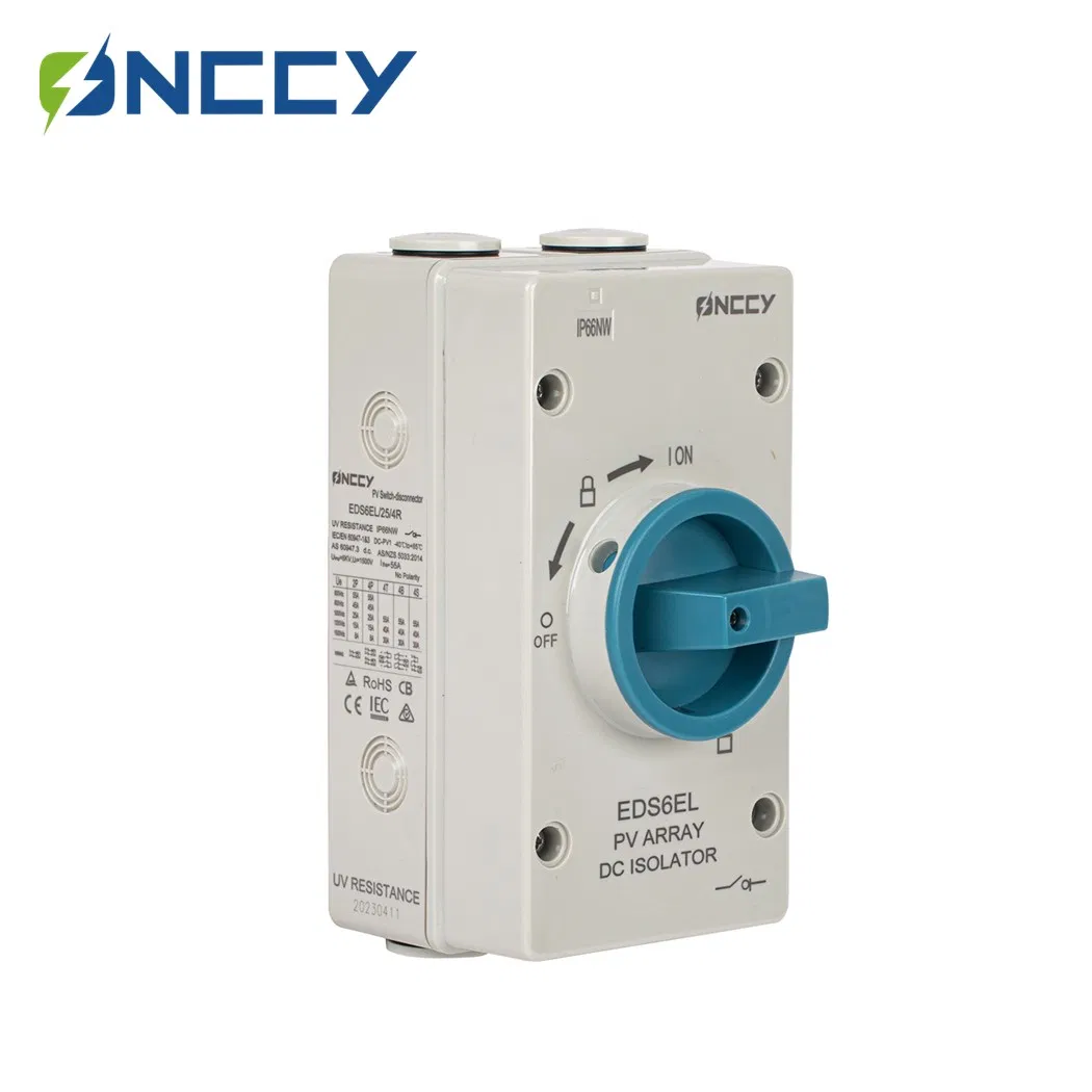PV Isolator IP66 Waterproof DC 1500V 32A Solar Power System Photovoltaic Disconnect Switch
