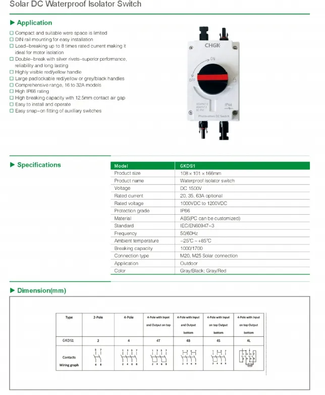 DC Isolator Parameter 2