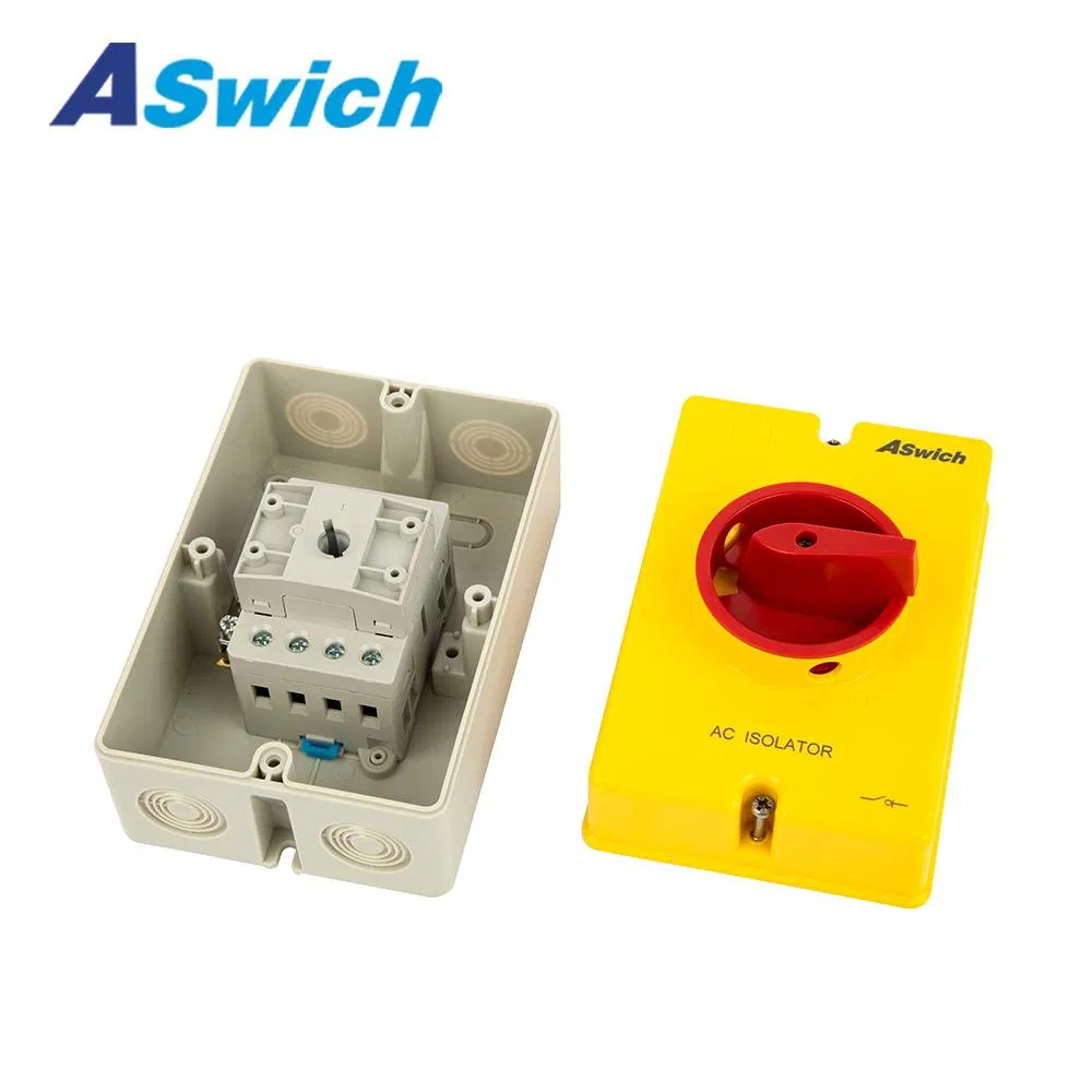 IP65 Waterproof AC Isolator 2p 415V 690V 35A 60A 80A TUV Approved Padlocked Isolation Switch