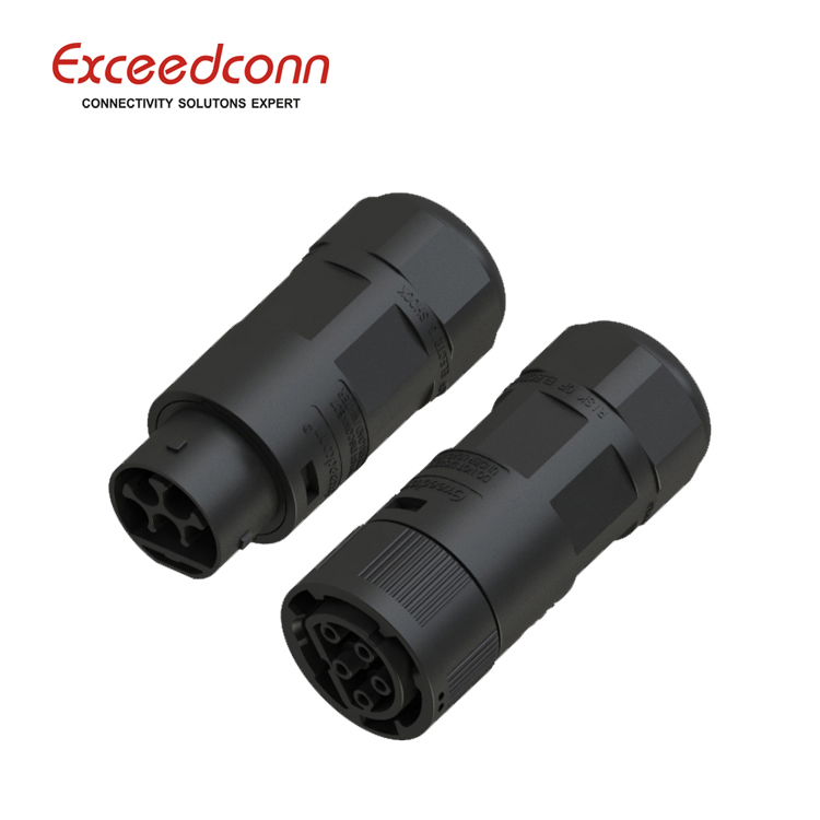 5 Pin AC PV Inverter Male Plug Cable Wire Connector