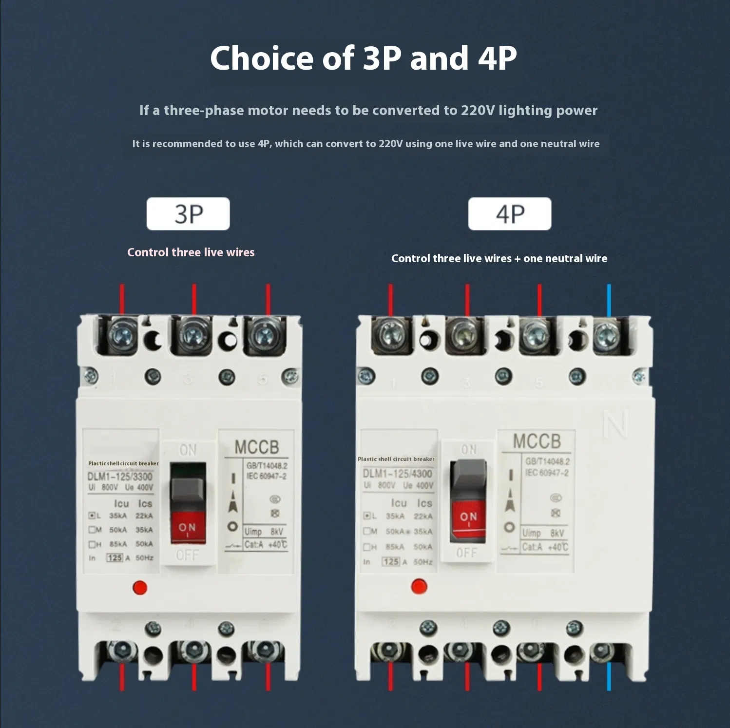 High-Performance 100A 125A 150A Solar Circuit Breaker Switch
