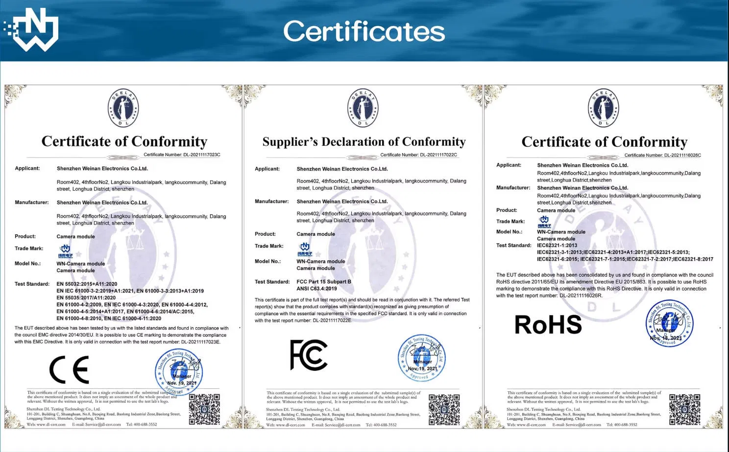 Certificates
