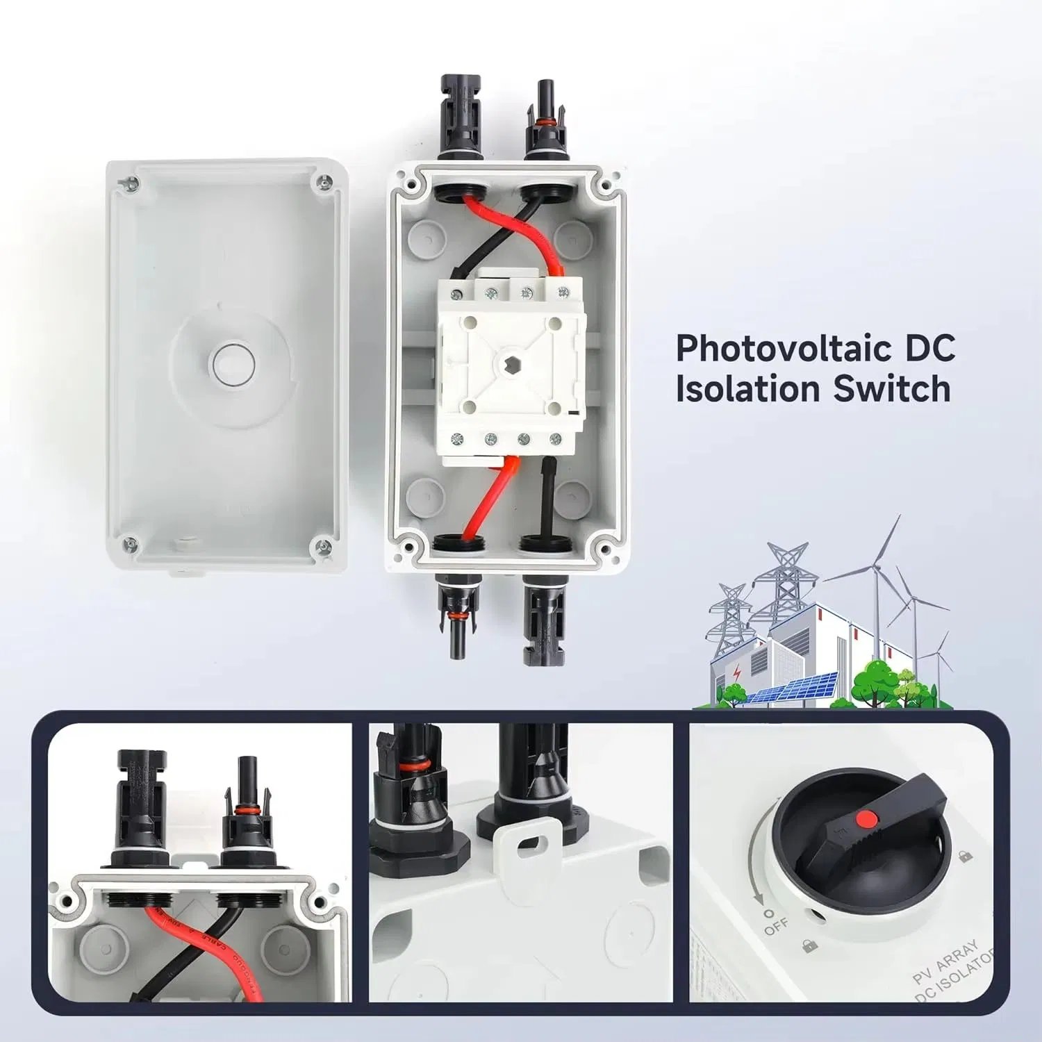 4 Pole 32A Isolator 1000V Main Switch Low Voltage Disconnect Switch for DC PV PV Systems
