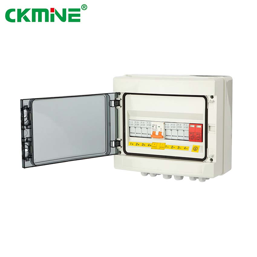 Ckmine 1 Output with DC Circuit Breaker for Solar Power System PV Array 4 String IP65 Protector Junction Box