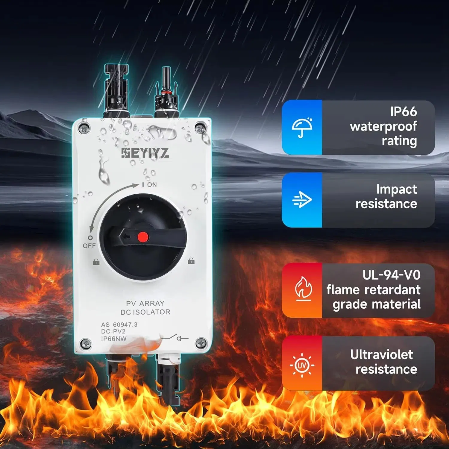 4 Pole 32A Isolator 1000V Main Switch Low Voltage Disconnect Switch for DC PV PV Systems