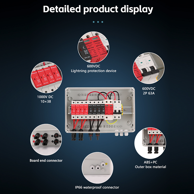 Shijee 4-in-1-out 4-String Solar PV DC Array Plastic Battery Combiner Box, Suitable for Solar Panels