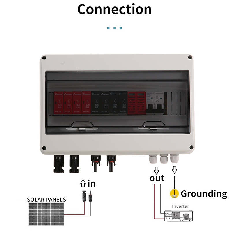 Shijee 4-in-1-out 4-String Solar PV DC Array Plastic Battery Combiner Box, Suitable for Solar Panels