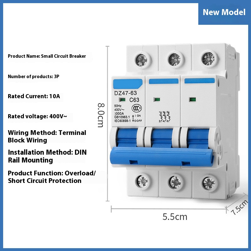 Dz47-63 Single Pole Miniature Circuit Breaker for Motor Protection