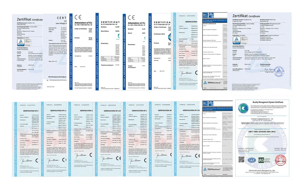 Certificates CE TUV IEC