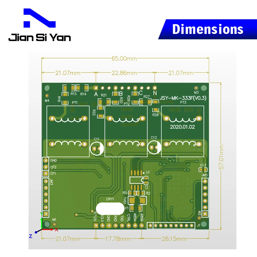 Jsy-Mk-333 100A Three Phase Four Wires Energy Meter Module