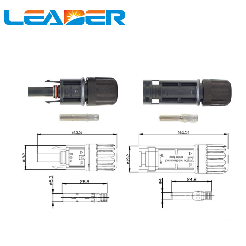 Leader PV Parallel Connector 1500V 2y Mc4 2 To1 Y-Branch Cable Connector for Solar Panels