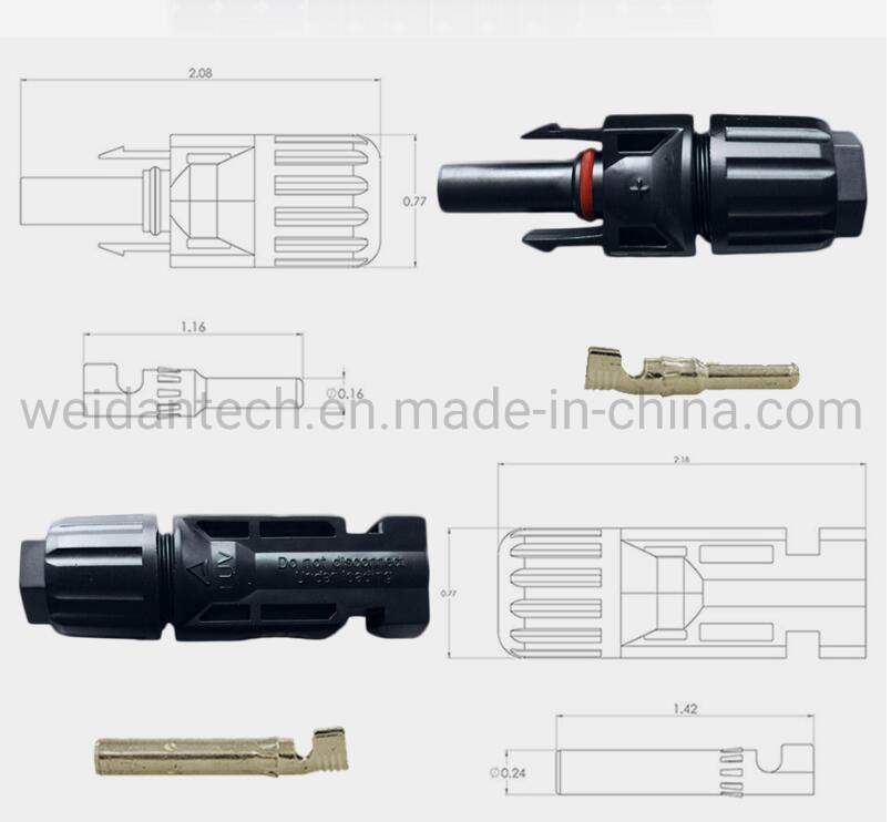 Professonal PV Cable Solar connectors, Waterproof IP67